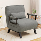 Daluvenix 4 in 1 Convertible Sofa Bed Sleeper Chair with a Pillow, 5 Position Modern Single Person Chaise Lounge Couch , Linen Folding Bed for Living Room Office