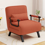 Daluvenix 4 in 1 Convertible Sofa Bed Sleeper Chair with a Pillow, 5 Position Modern Single Person Chaise Lounge Couch , Linen Folding Bed for Living Room Office