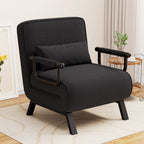 Daluvenix 4 in 1 Convertible Sofa Bed Sleeper Chair with a Pillow, 5 Position Modern Single Person Chaise Lounge Couch , Linen Folding Bed for Living Room Office