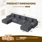 Daluvenix 122" Modern L Shaped Modular Sectional Sofa 4 Seater for Living Room with Deep Seat