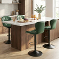 Daluvenix Modern Bar Stools Set of 4, Adjustable Swivel Counter Height Bar Chairs with Back, Faux Leather Upholstered for Kitchen Island