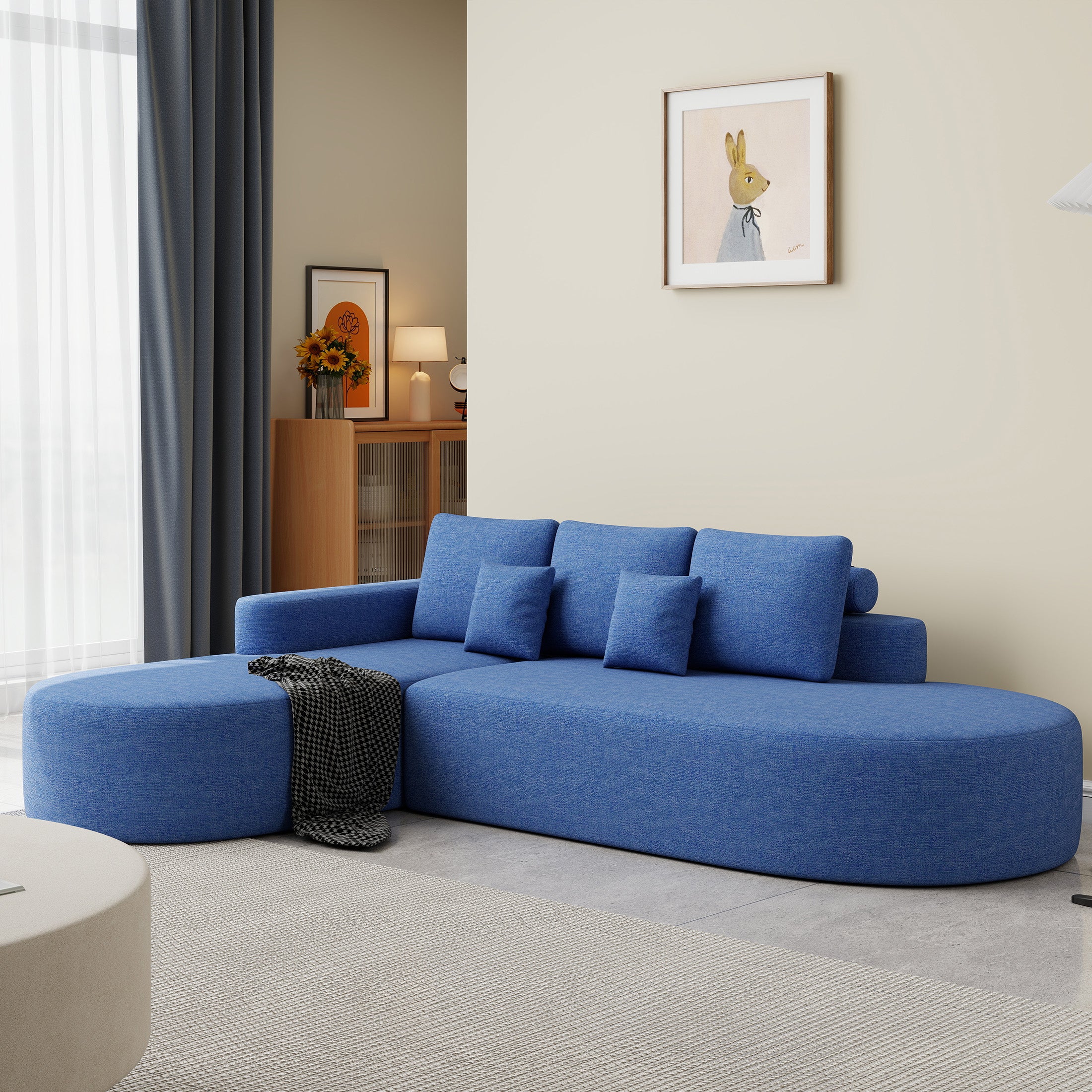 Daluvenix 112" L Shaped Modern Modular Sectional Curved Sofa