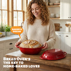 Daluvenix 2qt Dutch Oven for Bread Baking, Enameled Cast Iron Bread Oven with Lid, Non Stick