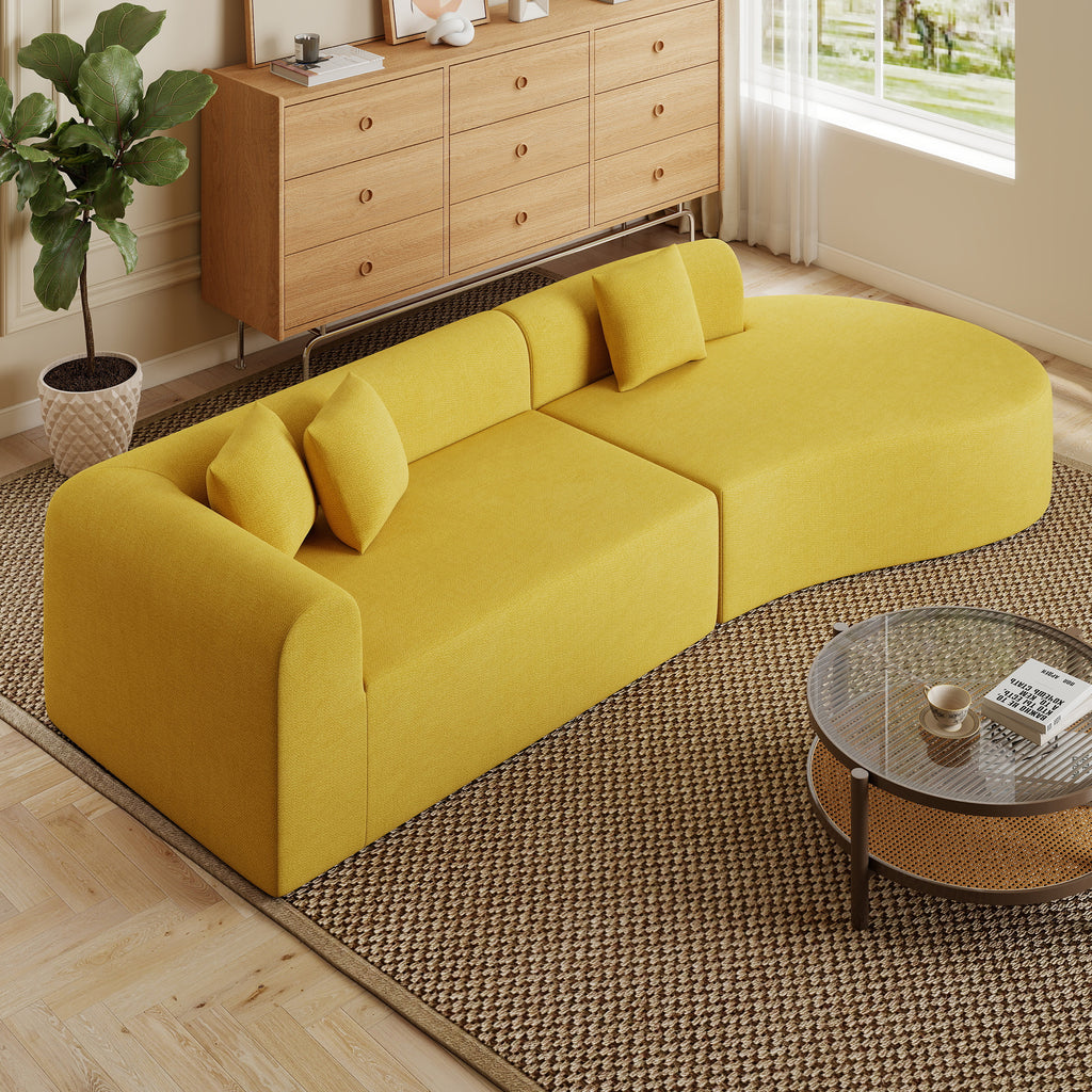 Daluvenix Modern Curved Sofa 126'' Oversized Boneless Cloud Sectional Couch