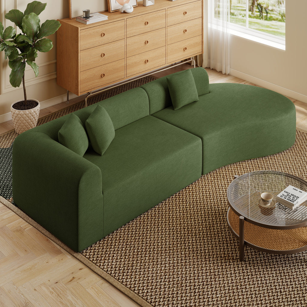 Daluvenix Modern Curved Sofa 126'' Oversized Boneless Cloud Sectional Couch