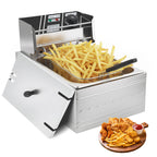 Daluvenix Commercial Deep Fryer with Basket Professional Electric Countertop Deep Fryer
