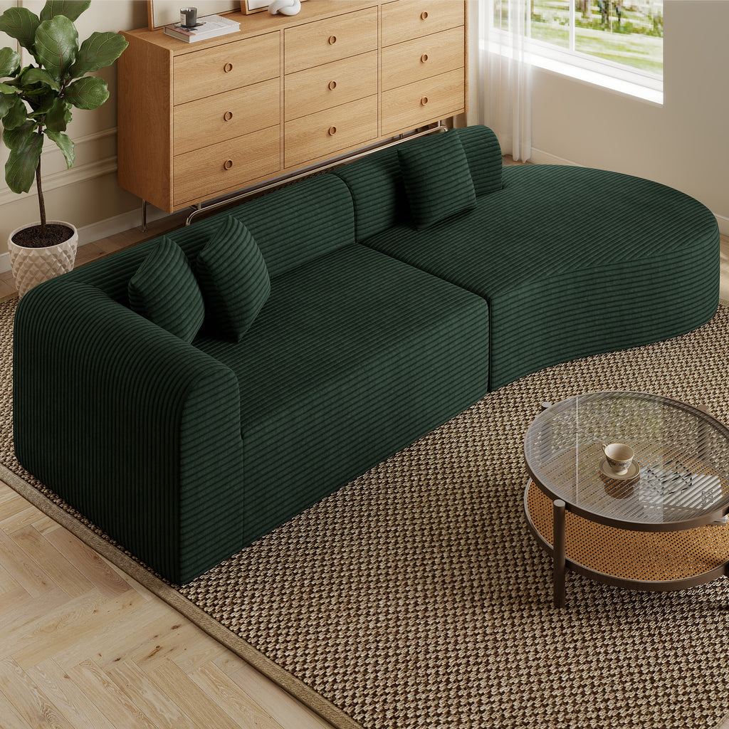 Daluvenix Modern Curved Sofa 126'' Oversized Boneless Cloud Sectional Couch