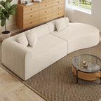 Daluvenix Modern Curved Sofa 126'' Oversized Boneless Cloud Sectional Couch