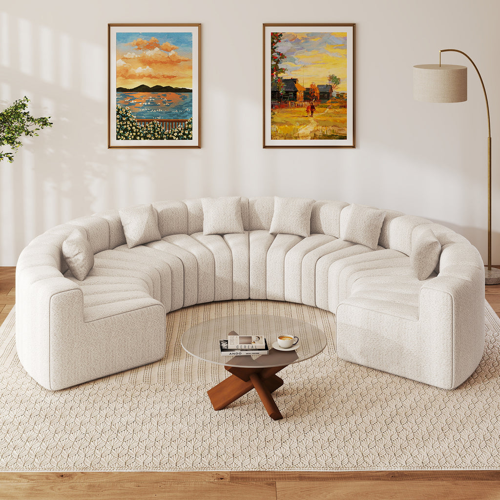Daluvenix 128''Oversized Round Curved Sofa Modern Round Modular Sectional Sofa
