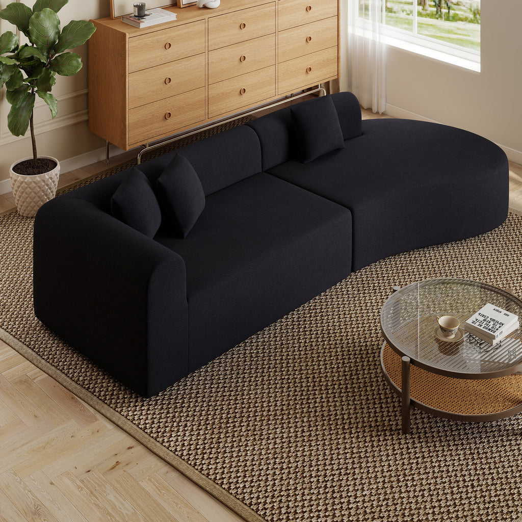 Daluvenix Modern Curved Sofa 126'' Oversized Boneless Cloud Sectional Couch
