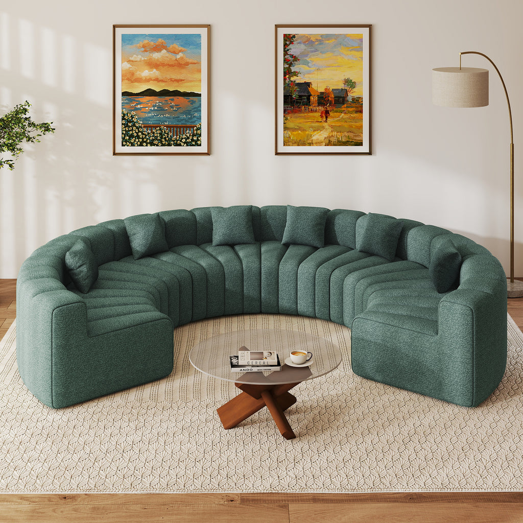 Daluvenix 128''Oversized Round Curved Sofa Modern Round Modular Sectional Sofa