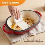 Daluvenix 2qt Dutch Oven for Bread Baking, Enameled Cast Iron Bread Oven with Lid, Non Stick