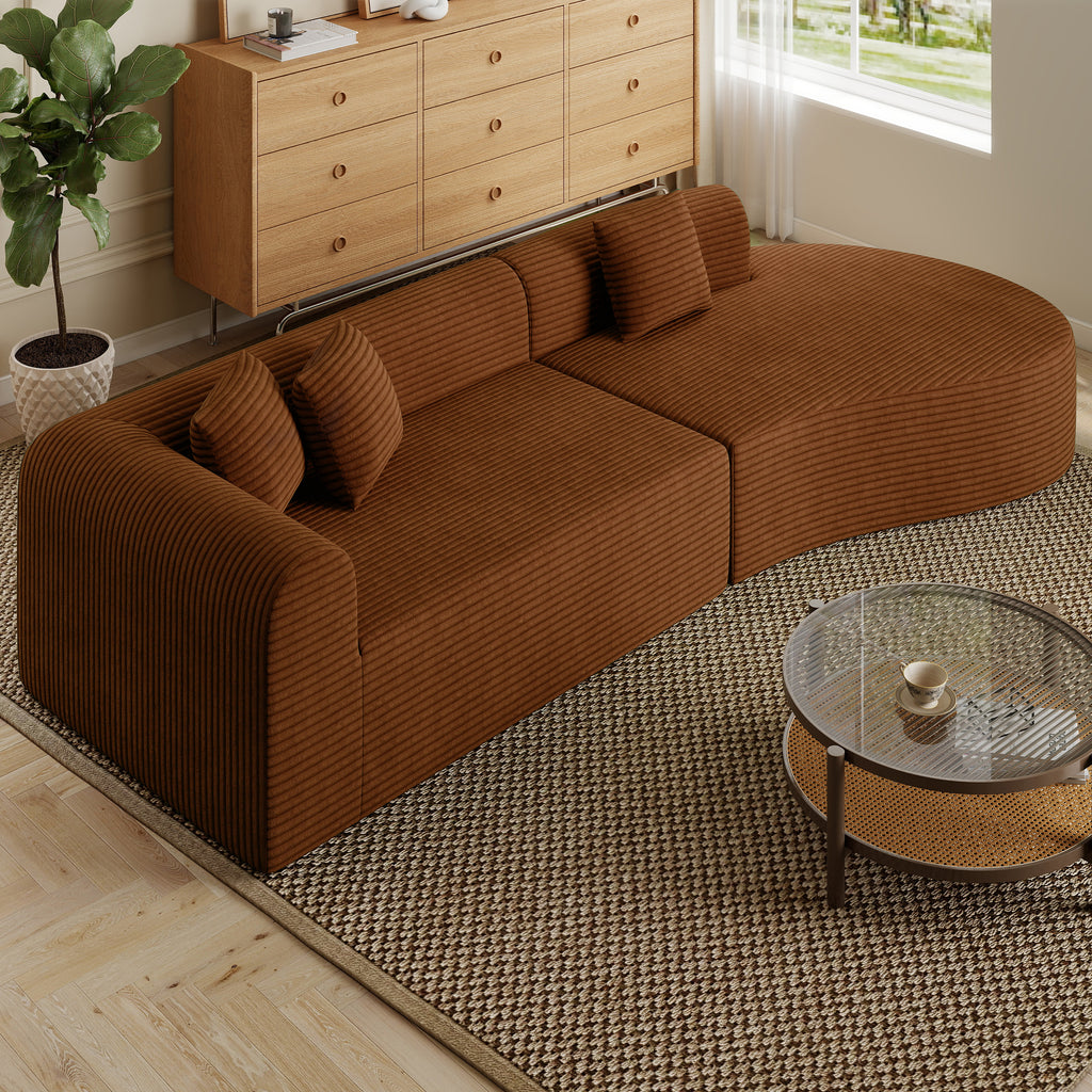 Daluvenix Modern Curved Sofa 126'' Oversized Boneless Cloud Sectional Couch