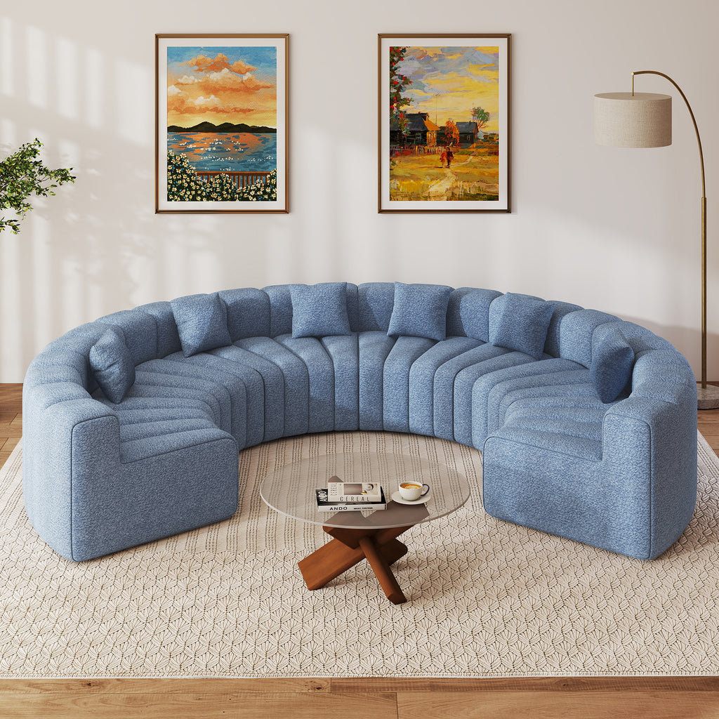 Daluvenix 128''Oversized Round Curved Sofa Modern Round Modular Sectional Sofa
