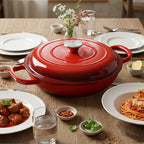 Daluvenix 3 Quart Cast Iron Dutch Oven for Cooking/Stewing – Enameled, Nonstick, Dual Handles, Oven & Stovetop Friendly