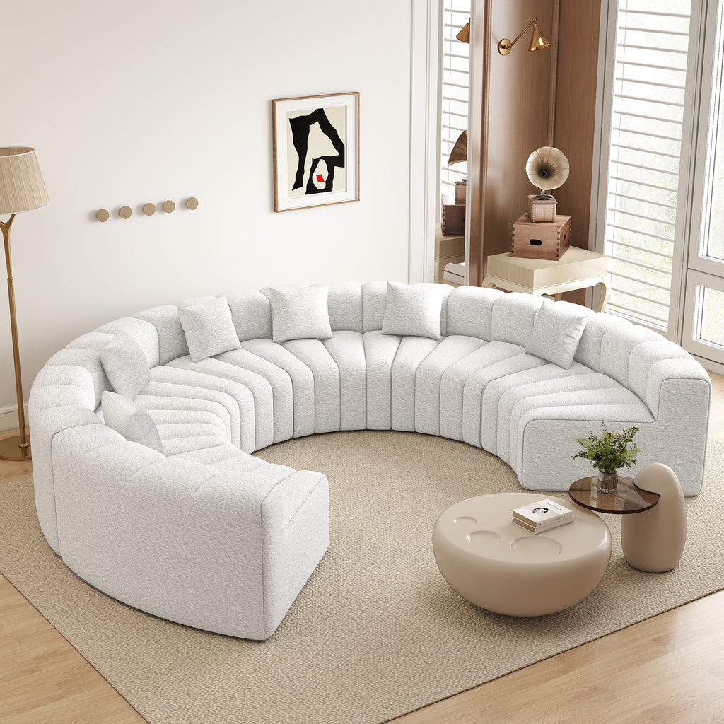 Daluvenix 128''Oversized Round Curved Sofa Modern Round Modular Sectional Sofa
