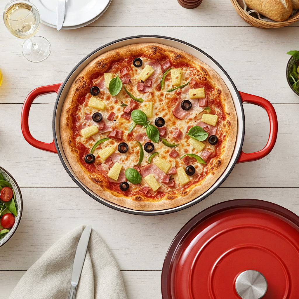 Daluvenix 3 Quart Cast Iron Dutch Oven for Cooking/Stewing – Enameled, Nonstick, Dual Handles, Oven & Stovetop Friendly