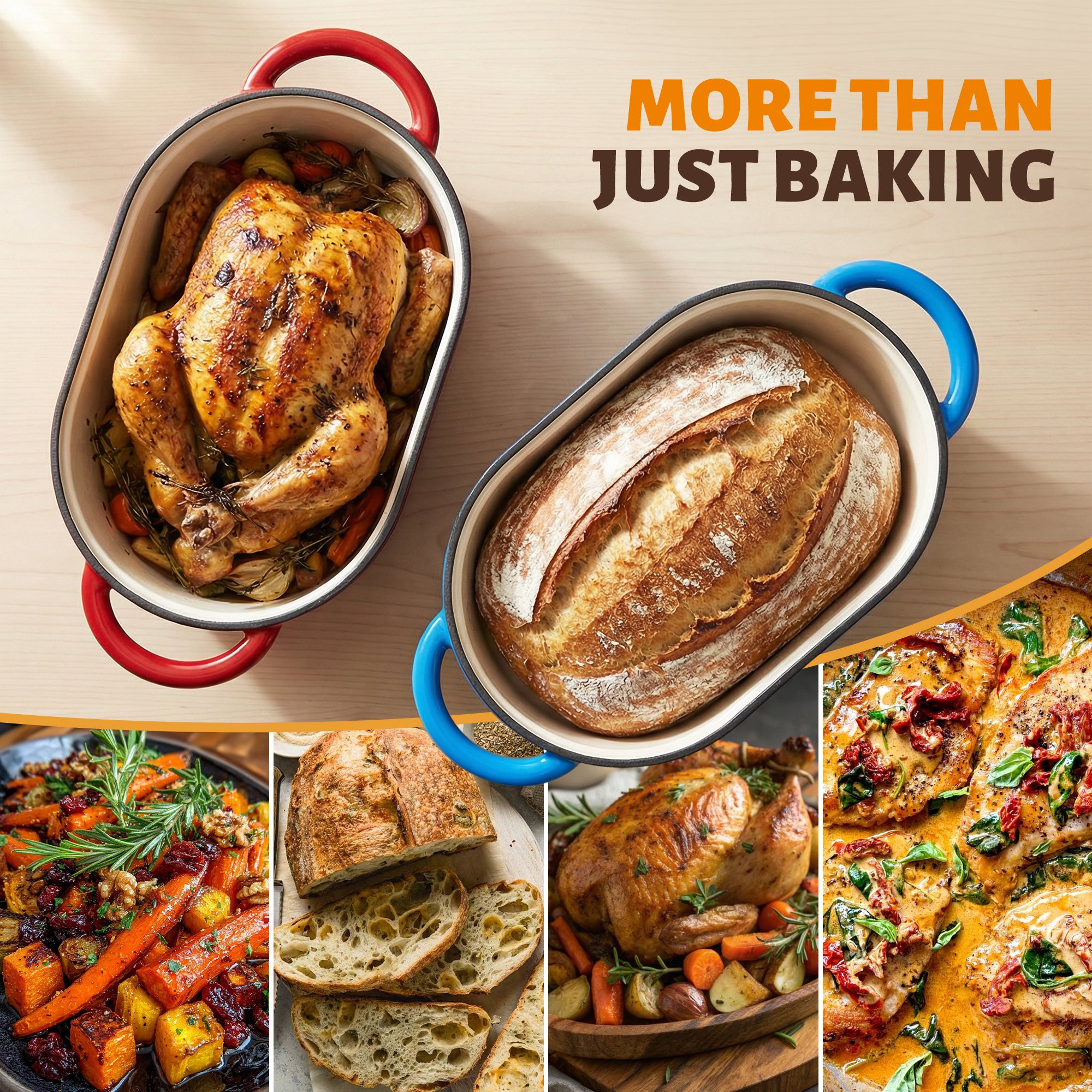 Daluvenix 2qt Dutch Oven for Bread Baking, Enameled Cast Iron Bread Oven with Lid, Non Stick