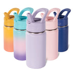 Daluvenix 12oz Insulated Kids Water Bottle with Straw and Carry Handle, Leak-Proof BPA-Free Stainless Steel Bottle