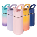 Daluvenix 12oz Insulated Kids Water Bottle with Straw and Carry Handle, Leak-Proof BPA-Free Stainless Steel Bottle