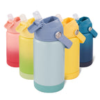 Daluvenix Kids Water Bottle with Straw Lid 12oz，Leakproof toddler Water Bottle for School, Insulated Stainless Steel Water Bottles for Kids BPA Free