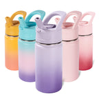 Daluvenix 12oz Insulated Kids Water Bottle with Straw and Carry Handle, Leak-Proof BPA-Free Stainless Steel Bottle
