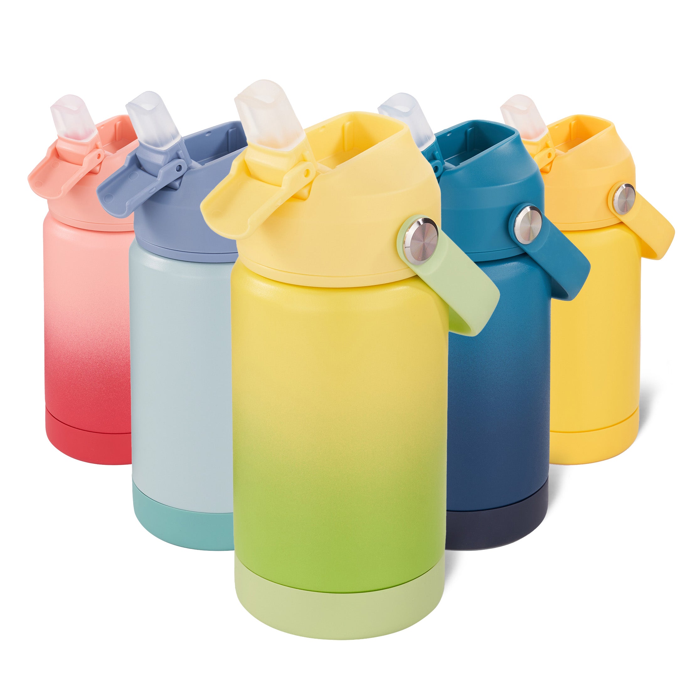 Daluvenix Kids Water Bottle with Straw Lid 12oz，Leakproof toddler Water Bottle for School, Insulated Stainless Steel Water Bottles for Kids BPA Free