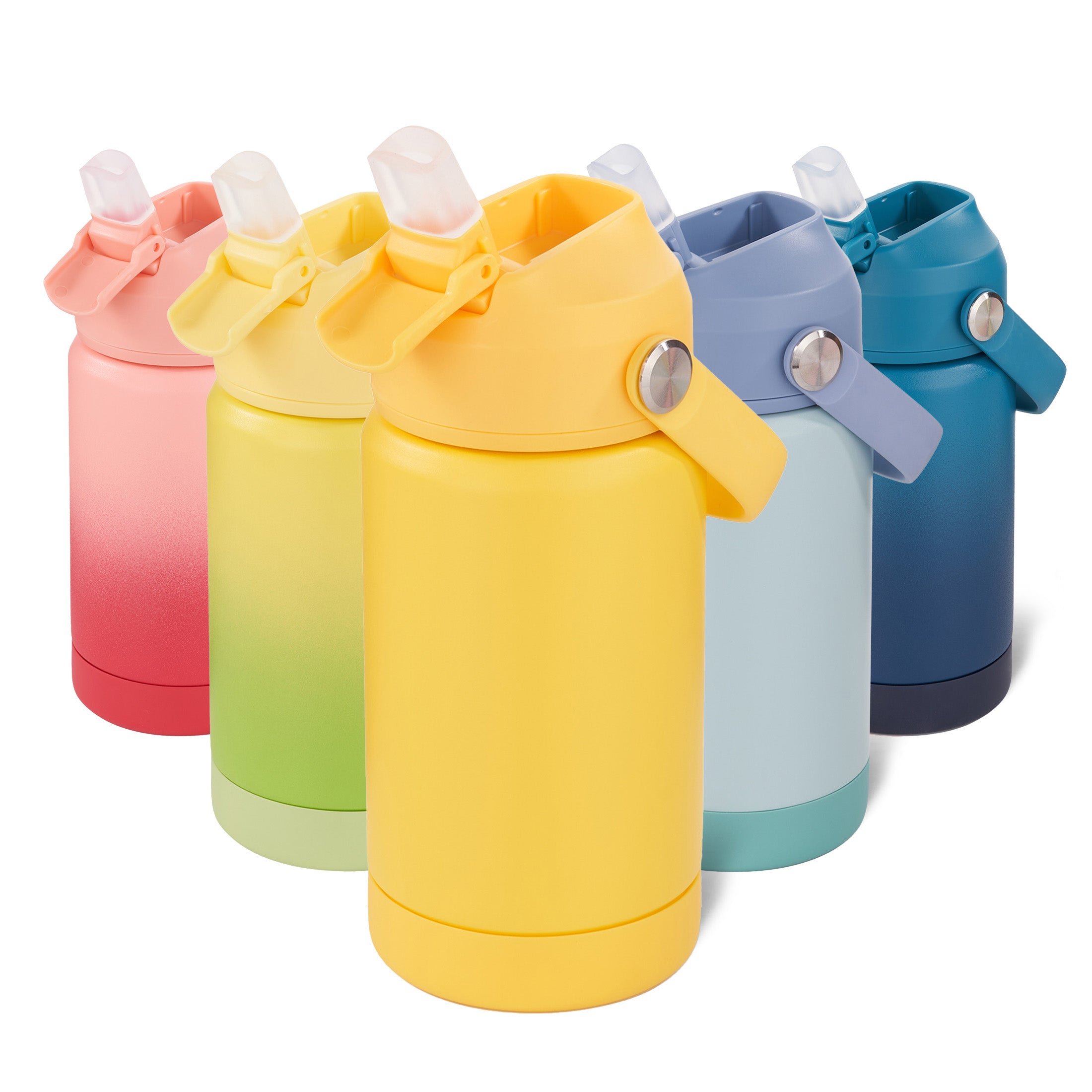 Daluvenix Kids Water Bottle with Straw Lid 12oz，Leakproof toddler Water Bottle for School, Insulated Stainless Steel Water Bottles for Kids BPA Free