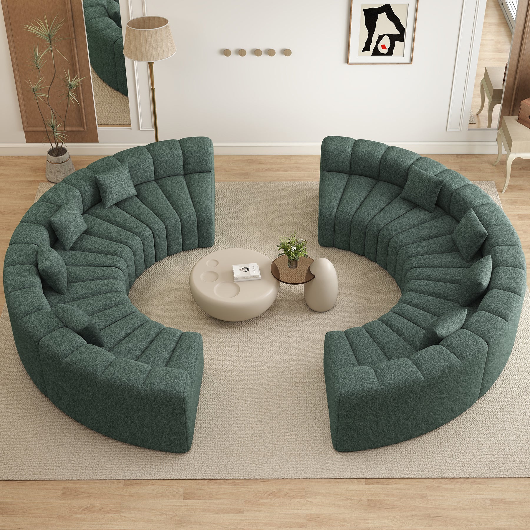Daluvenix 128''Oversized Round Curved Sofa Modern Round Modular Sectional Sofa