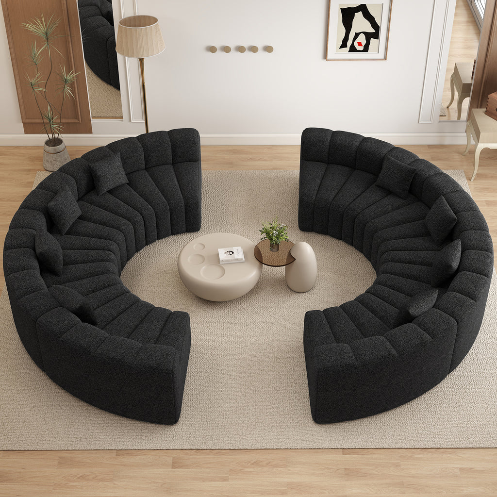 Daluvenix 128''Oversized Round Curved Sofa Modern Round Modular Sectional Sofa