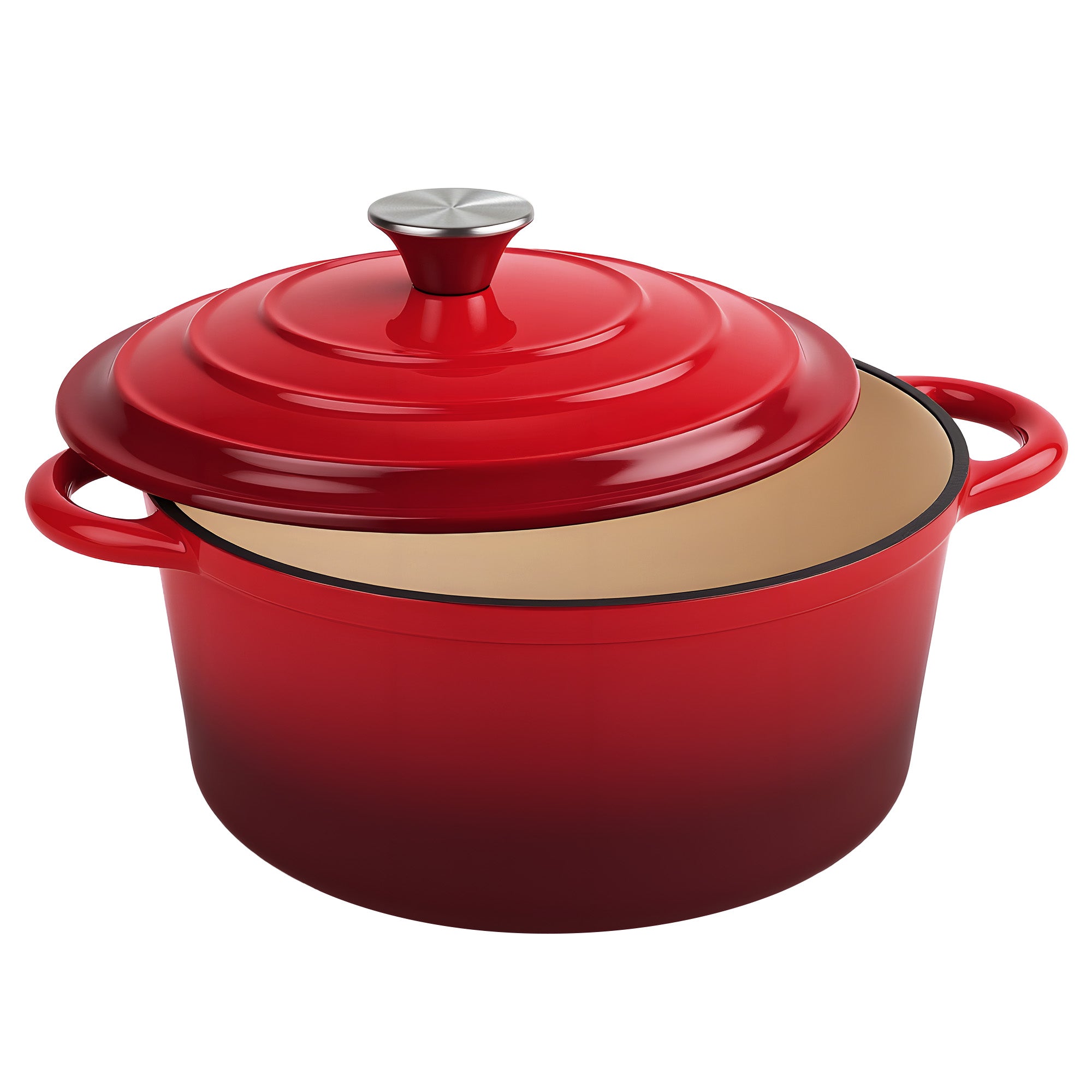 Daluvenix 6qt Enameled Cast Iron Dutch Oven Pot with Lid for Bread,Non-Stick Cookware with Dual Handles for Cooking & Roasting