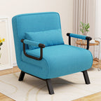Daluvenix 4 in 1 Convertible Sofa Bed Sleeper Chair with a Pillow, 5 Position Modern Single Person Chaise Lounge Couch , Linen Folding Bed for Living Room Office
