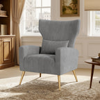 Daluvenix Velvet Accent Chair for Living Room, Modern Arm Chair with Pillow, Single Sofa Lounge Chair for Bedroom & Reading Room