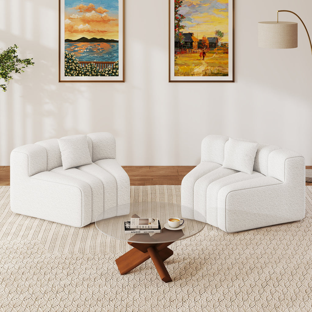 Daluvenix 128''Oversized Round Curved Sofa Modern Round Modular Sectional Sofa