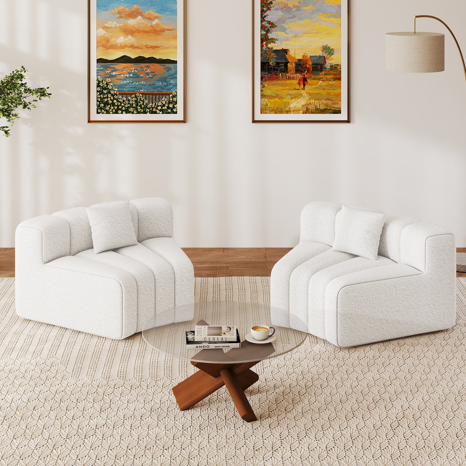 Daluvenix 128''Oversized Round Curved Sofa Modern Round Modular Sectional Sofa
