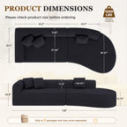 Daluvenix Modern Curved Sofa 126'' Oversized Boneless Cloud Sectional Couch