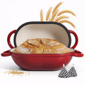 Daluvenix 2qt Dutch Oven for Bread Baking, Enameled Cast Iron Bread Oven with Lid, Non Stick