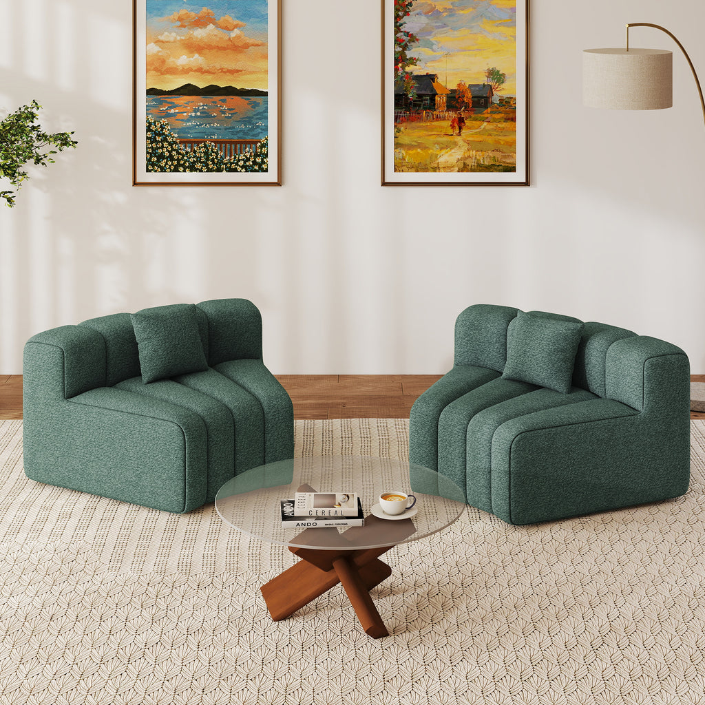 Daluvenix 128''Oversized Round Curved Sofa Modern Round Modular Sectional Sofa