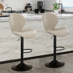 Daluvenix Swivel Bar Stools Set of 1/2/3/4 with Back, Adjustable Counter Height Bar Chairs with Heavy Duty Metal Base for Kitchen Island Dining Room Pub