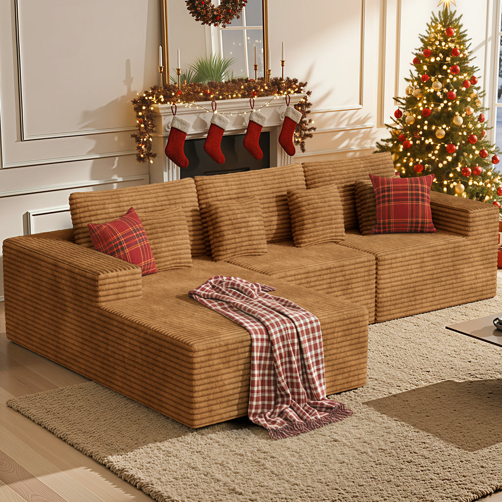 Daluvenix 111” Modular Sectional Sofa Cloud Sectional Couch with L-Shape Chaise