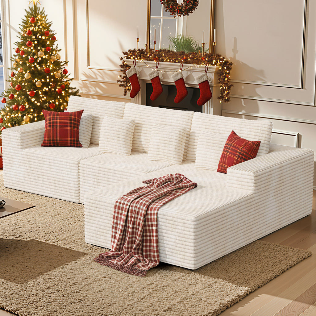 Daluvenix 111” Modular Sectional Sofa Cloud Sectional Couch with L-Shape Chaise
