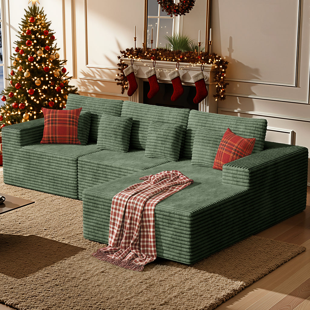 Daluvenix 111” Modular Sectional Sofa Cloud Sectional Couch with L-Shape Chaise