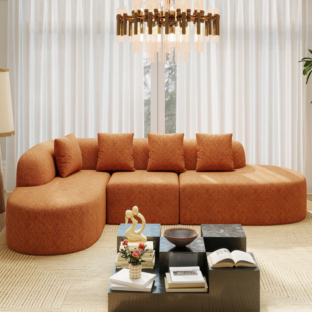 Daluvenix 114 Inch Boneless Couches for Living Room Modern Modular Sectional Sofa