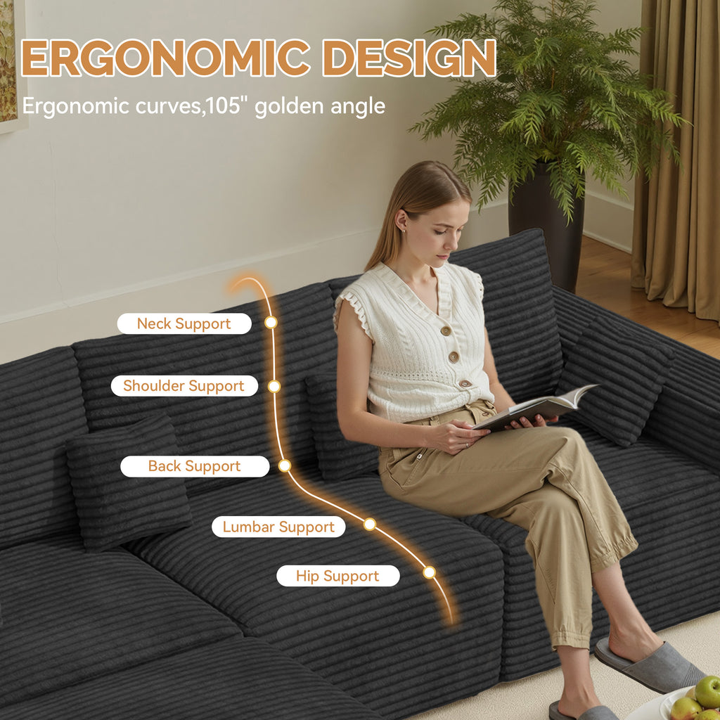 Daluvenix 113" Modern Modular Sectional Sofa L-Shaped Couch U-Shaped loud Couches Sofa Bed
