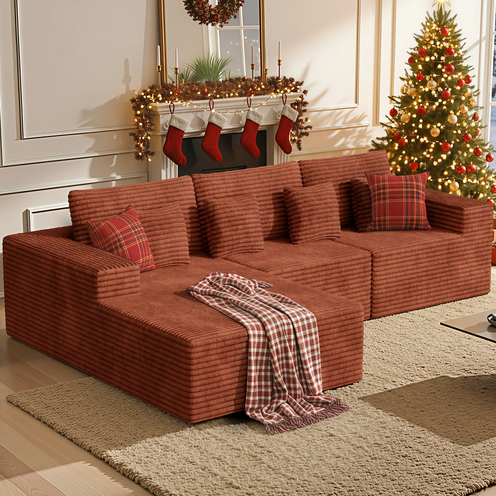 Daluvenix 111” Modular Sectional Sofa Cloud Sectional Couch with L-Shape Chaise