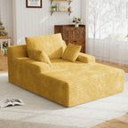 Daluvenix 51 Inch Chaise Lounge Chair Indoor Oversized Corduroy Upholstered Boneless Sofa Bed