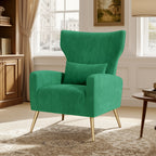 Daluvenix Velvet Accent Chair for Living Room, Modern Arm Chair with Pillow, Single Sofa Lounge Chair for Bedroom & Reading Room