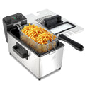 Daluvenix Electric Deep Fryer, 3L/5L Capacity with A Frying Basket, 1700W Power, Time & Temperature Control, Stainless Steel, Dishwasher Safe Lid & Baskets, Home Use Fryer with View Window & Odor