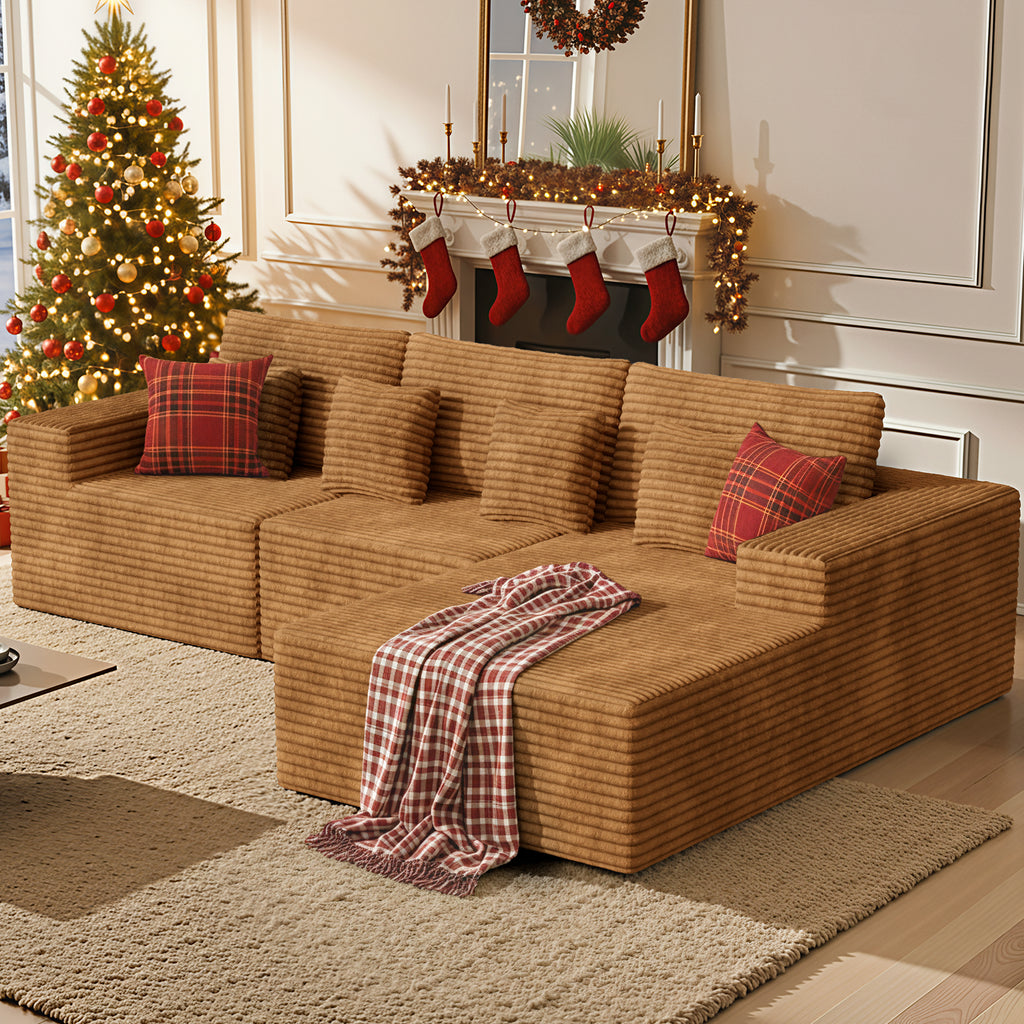 Daluvenix 111” Modular Sectional Sofa Cloud Sectional Couch with L-Shape Chaise