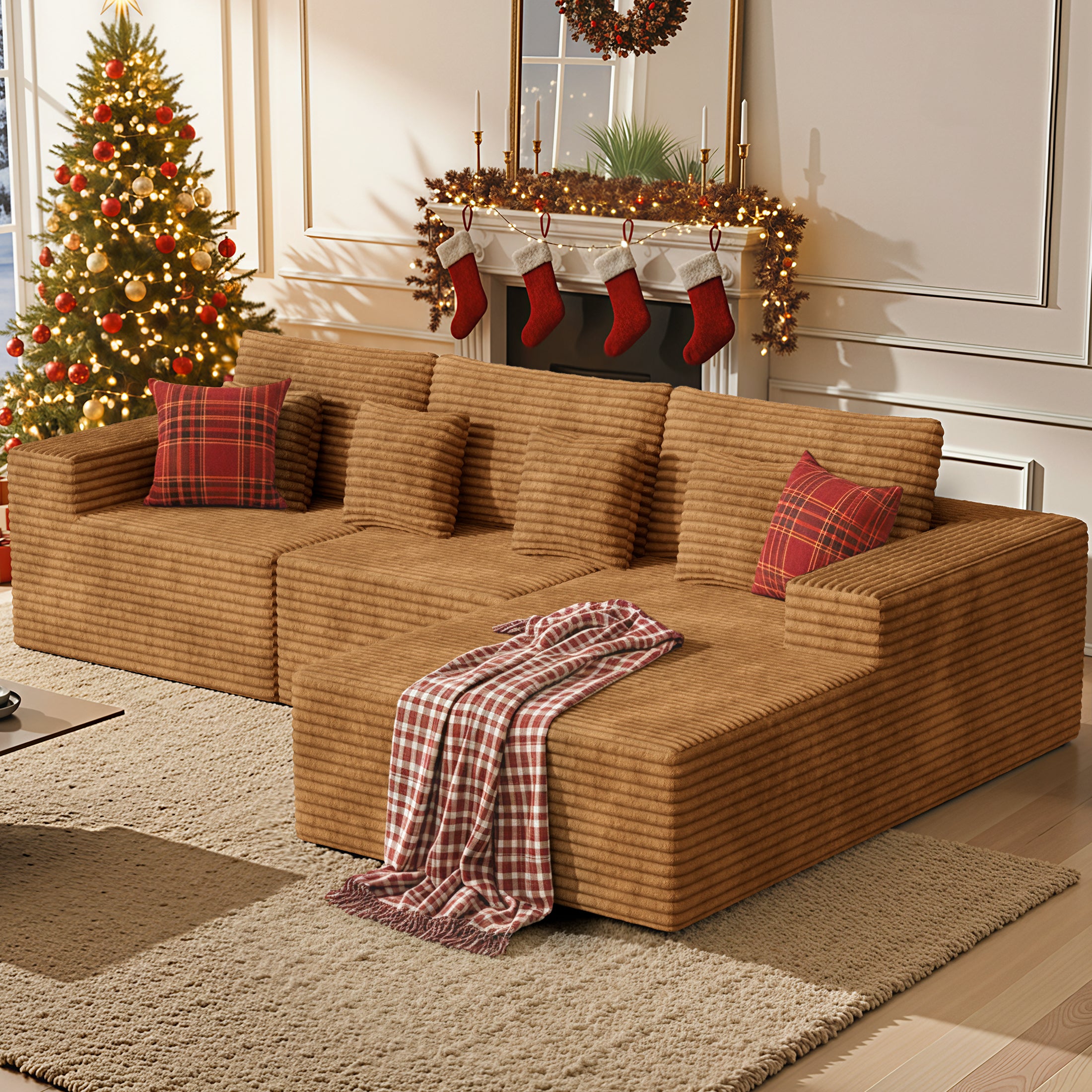 Daluvenix 111” Modular Sectional Sofa Cloud Sectional Couch with L-Shape Chaise